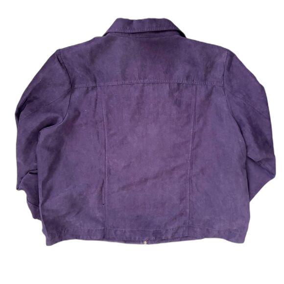 Vintage Drapers & Damons Faux Suede Jacket Full Zip Western Purple Plus Size 2X - Picture 3 of 5